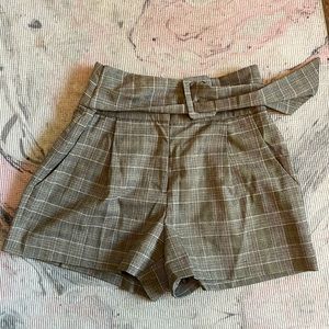 Marciano High waisted pinstripe paper bag waist shorts